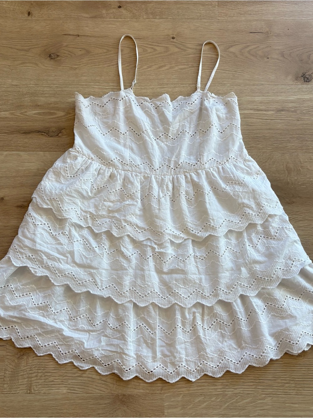 Express White Petite Eyelet Dress
